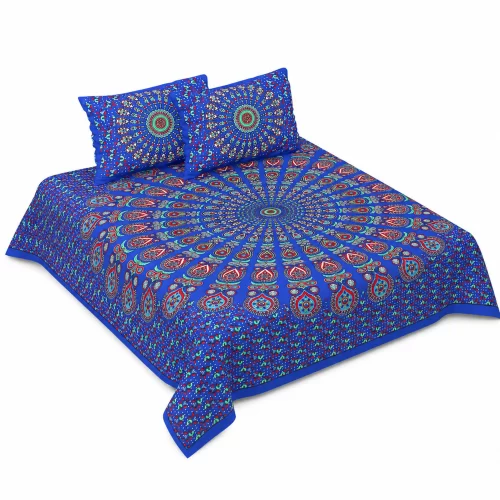 Queen Size Double Bedsheet (90 × 100 Inches) (Simple Prints) 1