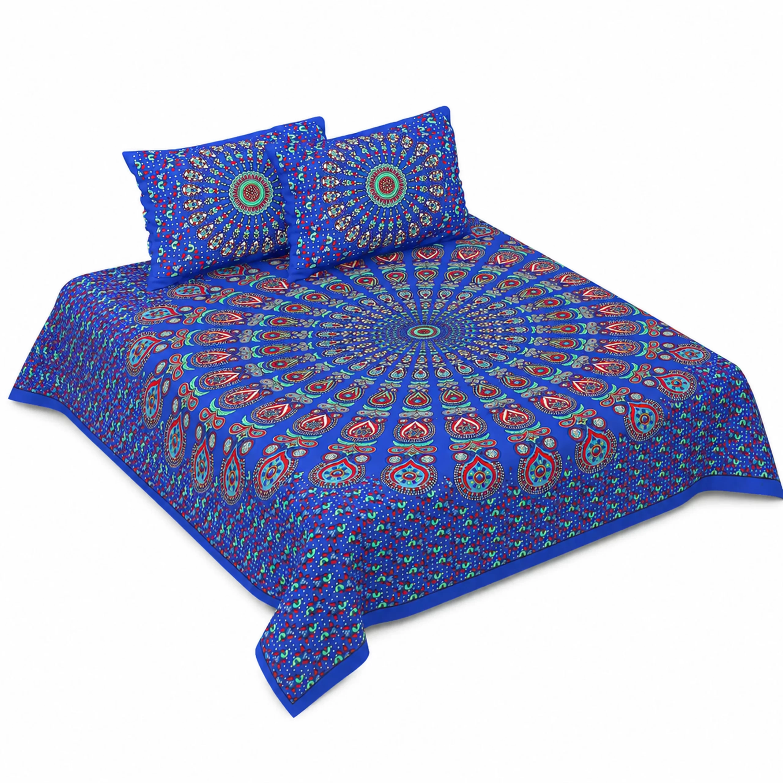 Queen Size Double Bedsheet (90 × 100 Inches) (Simple Prints) 1